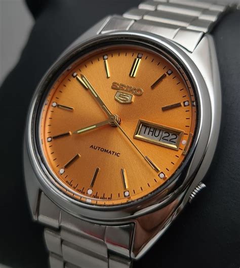 Seiko - 5 ORANGE COLOR Dial Automatic Rare Vintage Men - - Catawiki