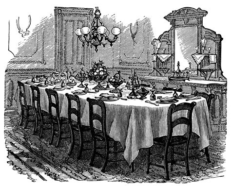 Victorian Table Setting ~ Free Clip Art | Old Design Shop Blog | Victorian table setting, Dining ...