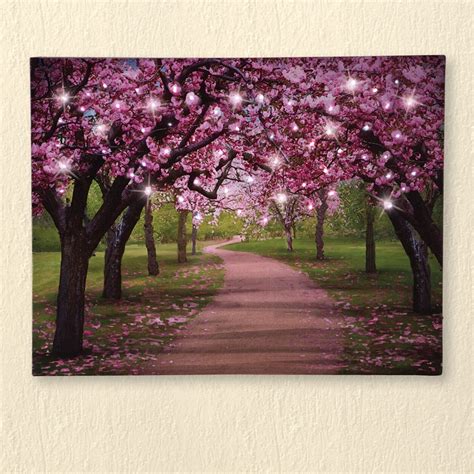 Lighted Cherry Blossom Trees Canvas | Collections Etc.