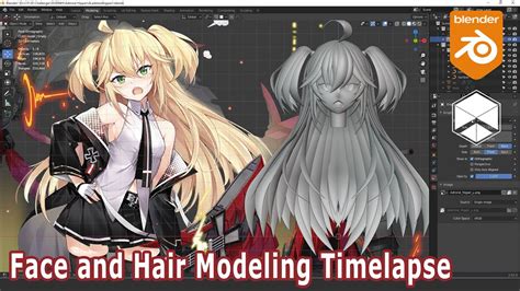 [FREE MODEL] Blender Anime 3D Modeling Face and Hair Admiral Hipper Azur Lane Timelapse Nhij ...