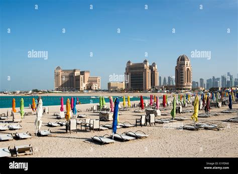 Beautiful white sandy beaches in Doha , Qatar Stock Photo - Alamy