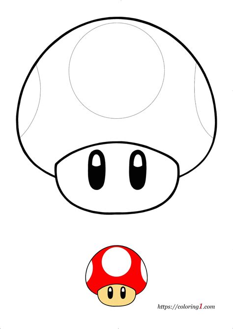 Mario Mushroom Coloring Pages - 2 Free Coloring Sheets (2021) | Mario coloring pages, Super ...