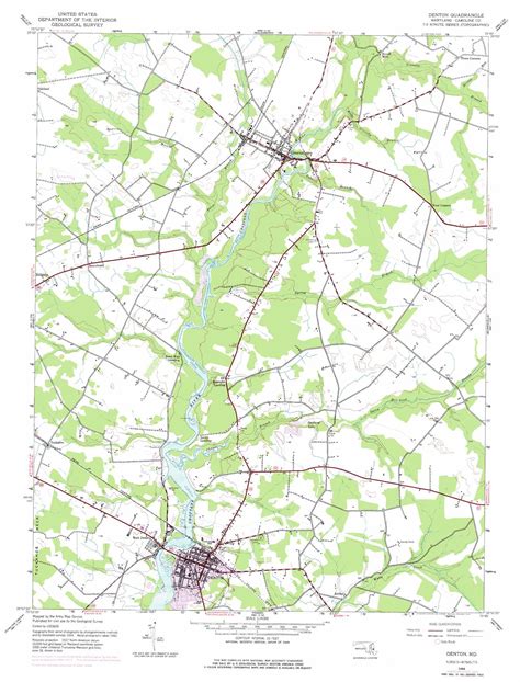 Denton topographic map, MD - USGS Topo Quad 38075h7