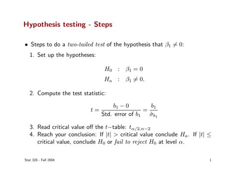 Hypothesis testing - Steps