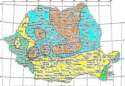 Romania's climate map. The map indicates four different climates with ...