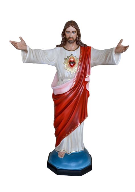 Sacred Heart of Jesus open arms statue - Religious statues