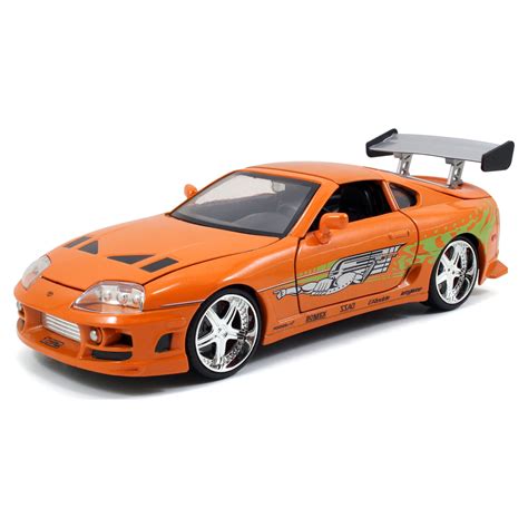 Brian's Toyota Supra Orange with Graphics Fast Furious Movie 1/24 Diecast Model Car by Jada ...