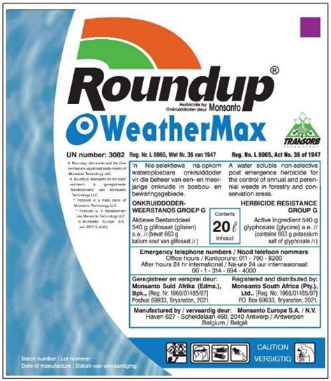 Roundup WeatherMax label - Monsanto