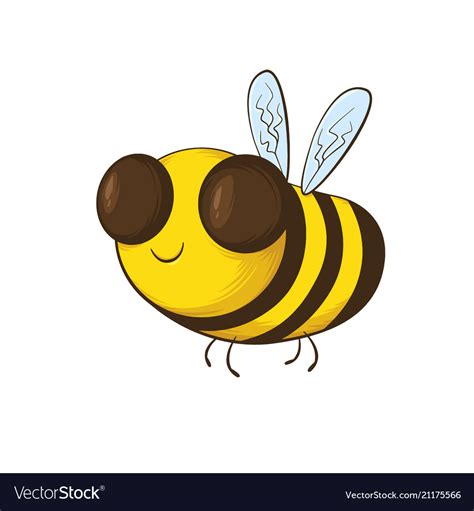 Smiling bee cartoon Royalty Free Vector Image - VectorStock