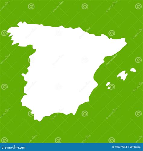 Map of Spain icon green stock vector. Illustration of region - 109777964