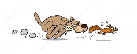 Dog chasing a squirrel — Stock Vector © pasoderholm #2977069