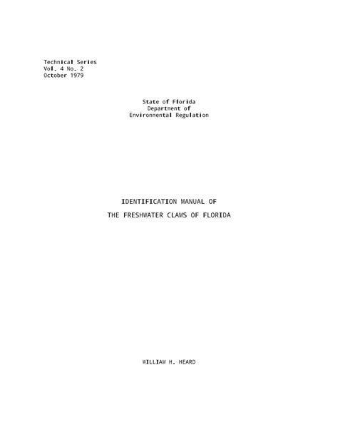 (PDF) Identification manual of the freshwater clams of Florida