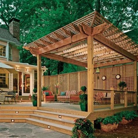 Elevated-Deck-pergola- want one step elevated deck with 10x12 pergola/// this design has an ...