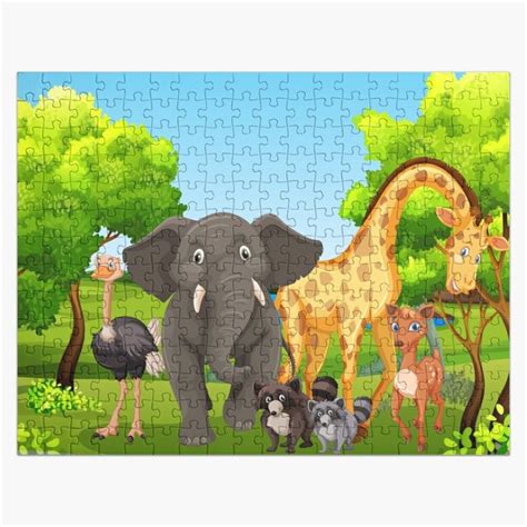 "Wild Animals in Nature" Jigsaw Puzzle for Sale by Merch Gifts