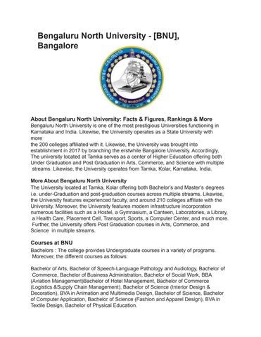 Bengaluru North University - [BNU], Bangalore by Chegg India University ...