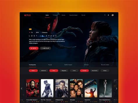 Netflix - Homepage Redesign Concept | Interactive web design, Web layout design, Web design ...