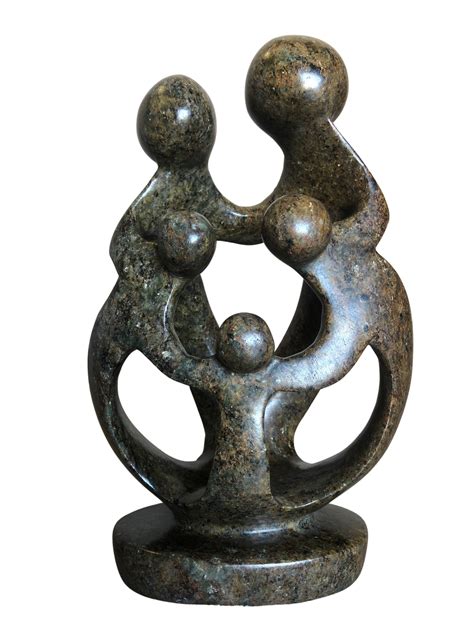 Shona Tribe Serpentine Rock Family Of Five – African Angel Art