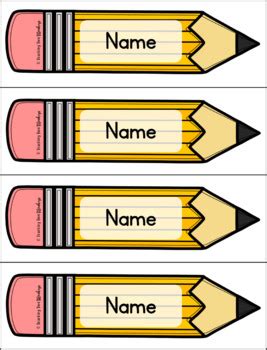 FLASH FREEBIE! Editable Pencil Name Tags by Teaching Two Monkeys