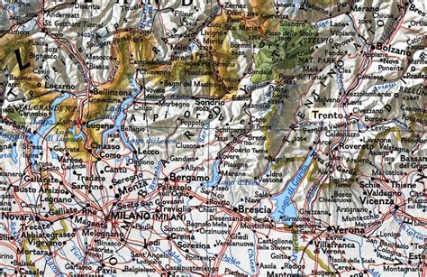 Physical Map of Trento - MapSof.net