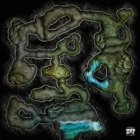 Green Dragon Lair Battlemap [50 x 50] [OC] [FREE] [50 x 50] : dndmaps