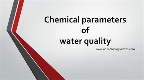 Chemical parameters of water quality/ Chemical characteristics of water - Online Biology Notes