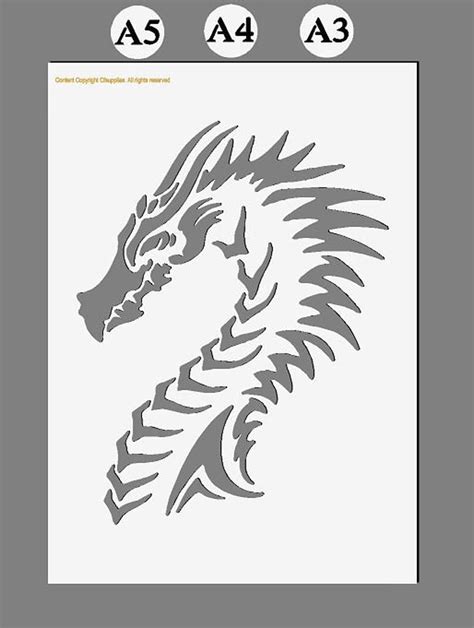 Dragon Head Stencil in A3/A4 Sheet Sizes Thicker 190 Micron Reusable ...