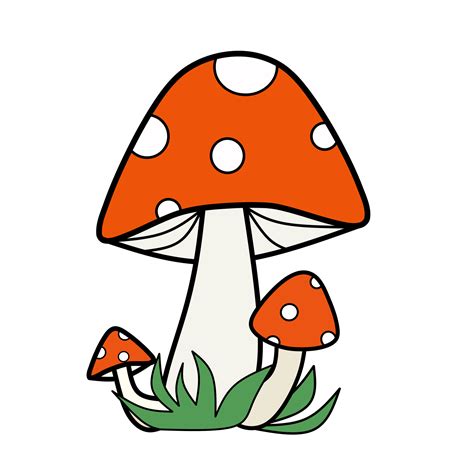 Orange mushroom and grass illustration 23985834 PNG