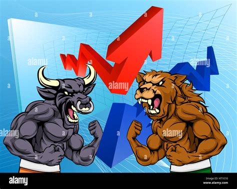 Stock market cartoon bull bear hi-res stock photography and images - Alamy