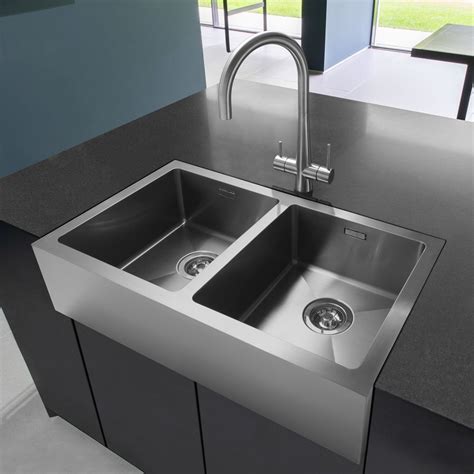 Caple Stainless Steel Double Bowl Belfast Kitchen Sink - Sinks-Taps.com