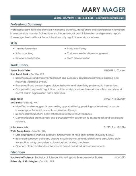 Bank Teller CV Examples, Samples & Tips for 2024