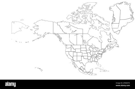 United states of america and canada map hi-res stock photography and images - Alamy