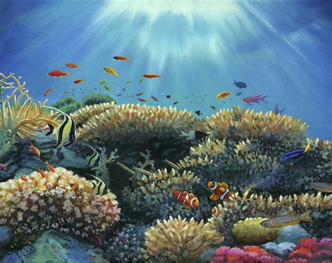 Coral Reef Painting / OCEAN Coral Reef Acrylic Painting Tutorial LIVE Beginner ... - Hand ...