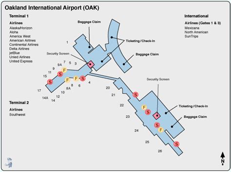 Oakland Airport Map Terminal 1