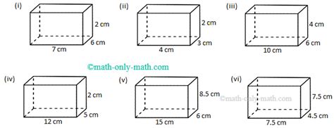 Worksheet on Volume of a Cube and Cuboid |The Volume of a RectangleBox