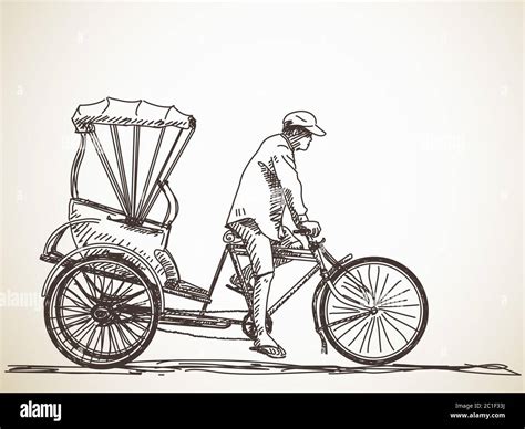 Sketch of cycle rickshaw Stock Vector Image & Art - Alamy