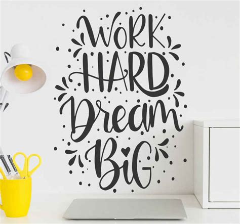 Work hard dream motivational sticker - TenStickers