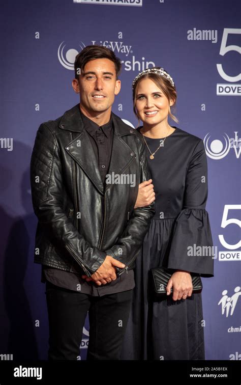 October 15, 2019, Nashville, Tennessee, USA: Phil Wickham and his wife Mallory on the Red Carpet ...