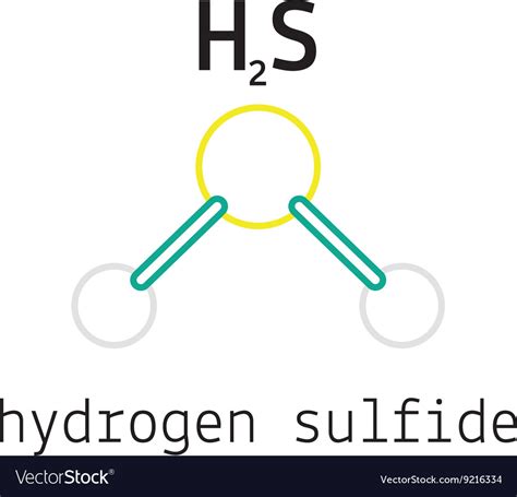 H2s hydrogen sulfide molecule Royalty Free Vector Image