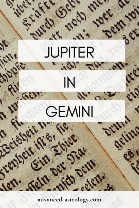 Jupiter in Gemini in the Birth Chart - Astrology