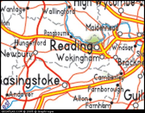 Reading Map Political Regional | United Kingdom Map Regional City Province