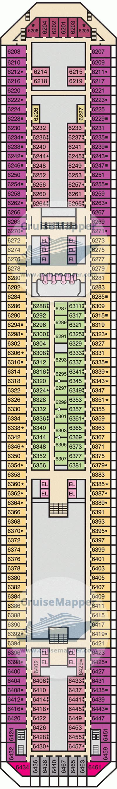 Carnival Sunrise deck 6 plan | CruiseMapper