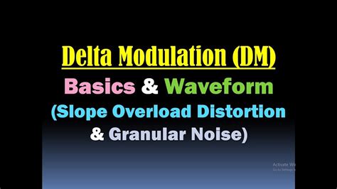 Delta Modulation (DM)/Delta Modulation Working and Waveform (Slope Overload and Granular Noise ...