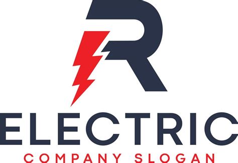 Letter R Lightning Electric Logo With Lighting Bolt 16023186 Vector Art ...