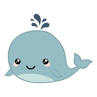 Cute Cartoon Whale Stock Illustration - Download Image Now - Animal ...