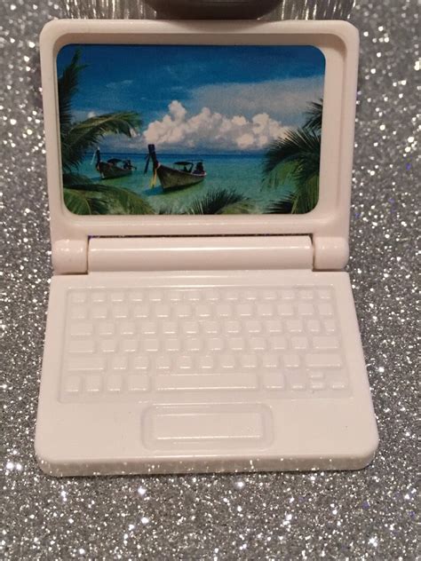 Barbie size laptop Barbie accessories pink computer travel | Etsy