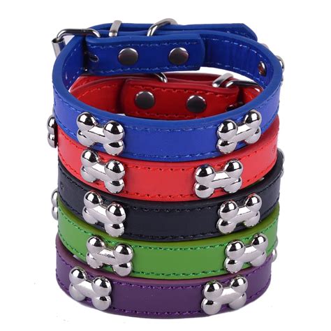 Wholesale Pu Leather Dog Collar Designer Bone Studded Dog Accessories ...