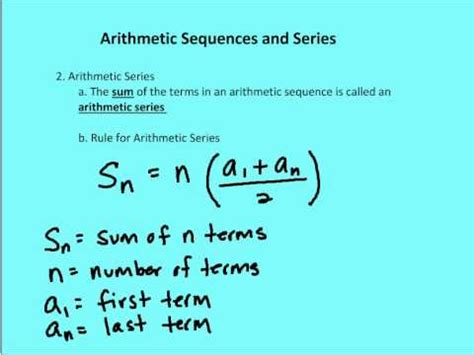 12.2 Arithmetic Sequences and Series (Lesson) - YouTube