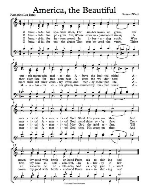 Free Choir Sheet Music – America The Beautiful – Michael Kravchuk