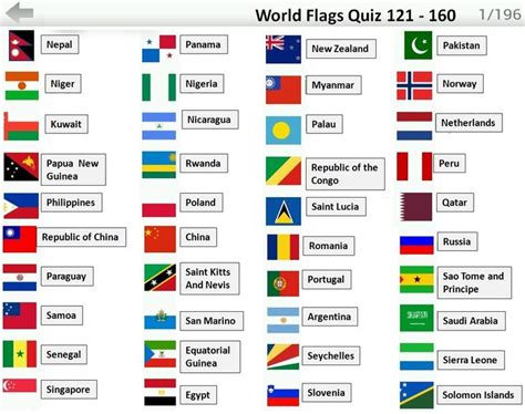 World Flags With Names Printable