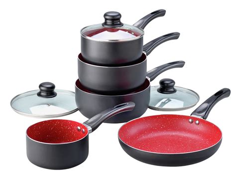 Russell Hobbs Red Stone Aluminium 5 Piece Pan Set (7038343) | Argos ...